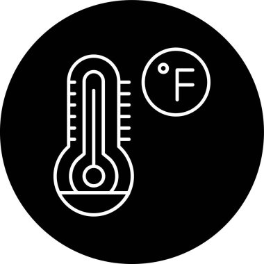 Termometre Hattı ters dönmüş daire. Web Kullanımı için Vektör İllüstrasyonu