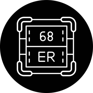 Erbium Hattı ters çevrilmiş daire. Web Kullanımı için Vektör İllüstrasyonu