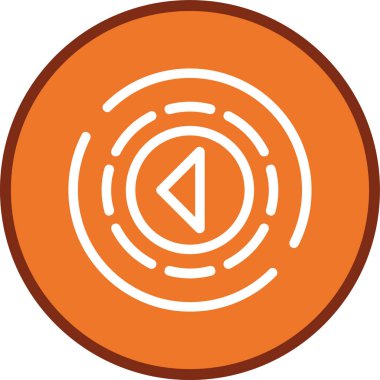 Caret sol çizgisi çoklu daire. Web Kullanımı için Vektör İllüstrasyonu