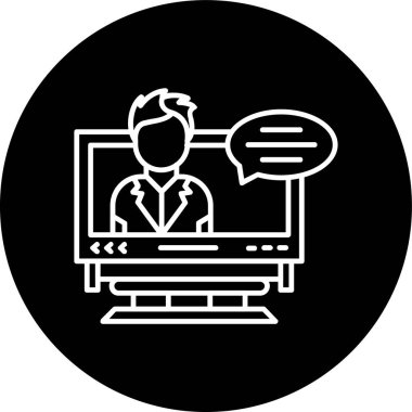 Chat Line inverted circle. Vector Illustration For Web Use