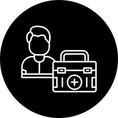 İlk Yardım Kit Hattı ters çevrilmiş. Web Kullanımı için Vektör İllüstrasyonu