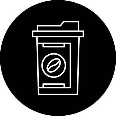 Kahve fincanı çizgisi ters çevrilmiş. Web Kullanımı için Vektör İllüstrasyonu