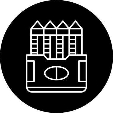 Kalem çizgisi ters çevrilmiş daire. Web Kullanımı için Vektör İllüstrasyonu