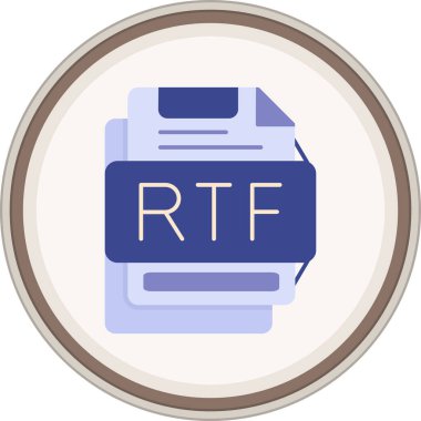 Rtf Düz çıkartması. Web Kullanımı için Vektör İllüstrasyonu