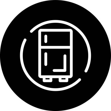 Refrigerator Line inverted circle. Vector Illustration For Web Use