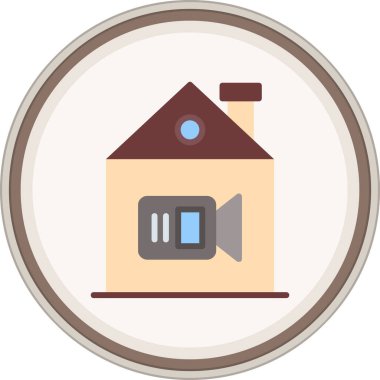 Video Kamera Düz çıkartması. Web Kullanımı için Vektör İllüstrasyonu