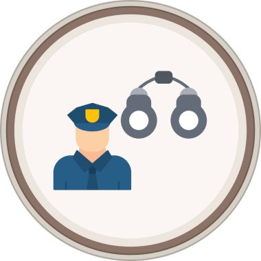 Düz kelepçe çıkartması. Web Kullanımı için Vektör İllüstrasyonu