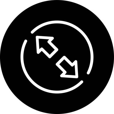 Arrow Line ters çevrilmiş daire. Web Kullanımı için Vektör İllüstrasyonu