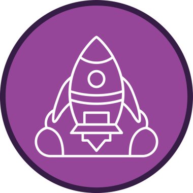 Rocket Launch Line multi circle. Vector Illustration For Web Use