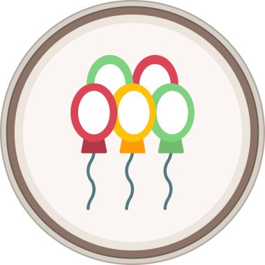 Balon yassı çıkartması. Web Kullanımı için Vektör İllüstrasyonu