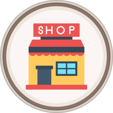 Dükkan etiketi. Web Kullanımı için Vektör İllüstrasyonu