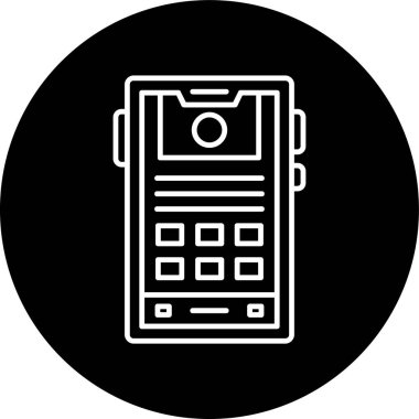 Smartphone Line inverted circle. Vector Illustration For Web Use