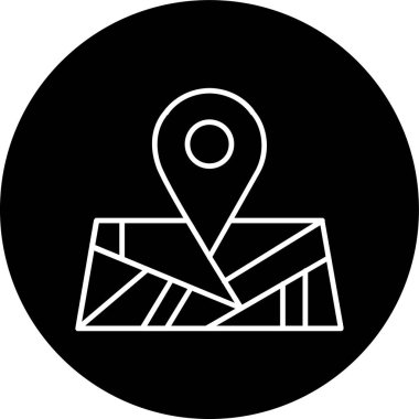 Location Line inverted circle. Vector Illustration For Web Use