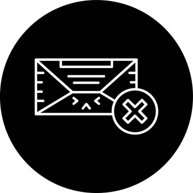 Delete Line inverted circle. Vector Illustration For Web Use