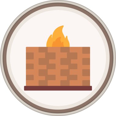 Firewall Flat sticker. Vector Illustration For Web Use