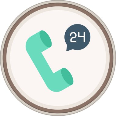 24 Saat Çıkartması. Web Kullanımı için Vektör İllüstrasyonu