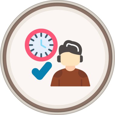 Session History Flat sticker. Vector Illustration For Web Use