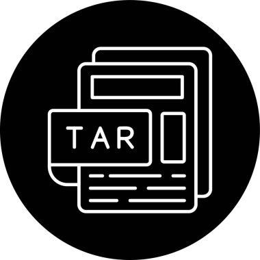 TAR File Line inverted circle. Vector Illustration For Web Use