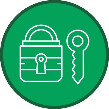 Padlock Line multi circle. Vector Illustration For Web Use