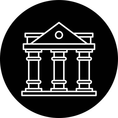 Bank Line inverted circle. Vector Illustration For Web Use