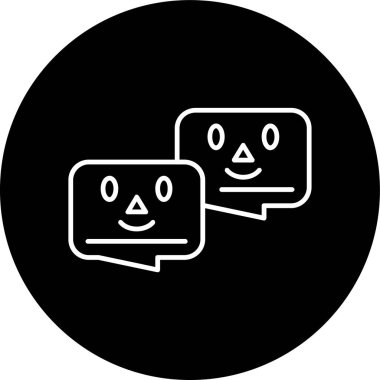 Sohbet Hattı ters dönmüş daire. Web Kullanımı için Vektör İllüstrasyonu