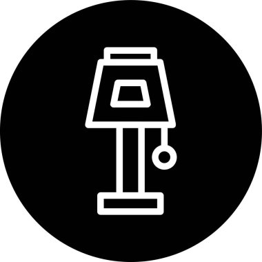 Lamp Line inverted circle. Vector Illustration For Web Use
