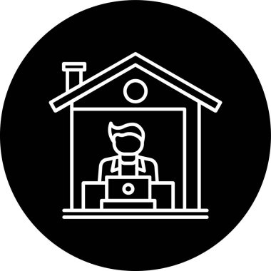 Merkez Ofis Hattı ters döngü. Web Kullanımı için Vektör İllüstrasyonu