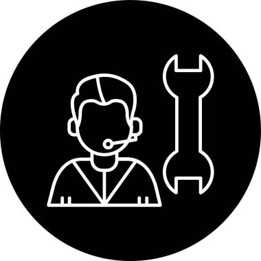 Support Line inverted circle. Vector Illustration For Web Use