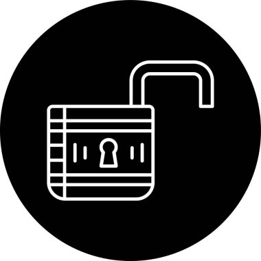 Unsecure Line inverted circle. Vector Illustration For Web Use