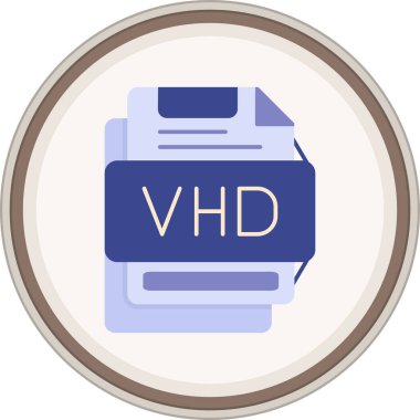 VHD Flat etiketi. Web Kullanımı için Vektör İllüstrasyonu