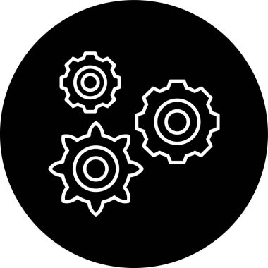 Gear Line inverted circle. Vector Illustration For Web Use