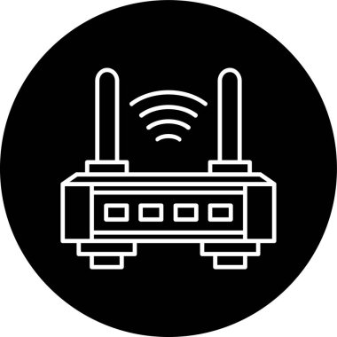 Router Line inverted circle. Vector Illustration For Web Use