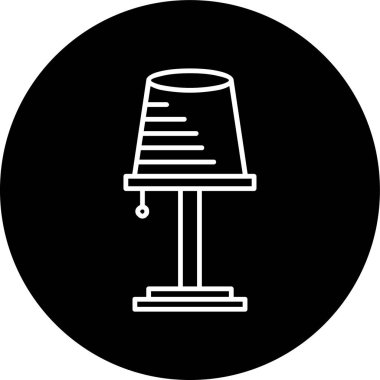 Desk Lamp Line inverted circle. Vector Illustration For Web Use