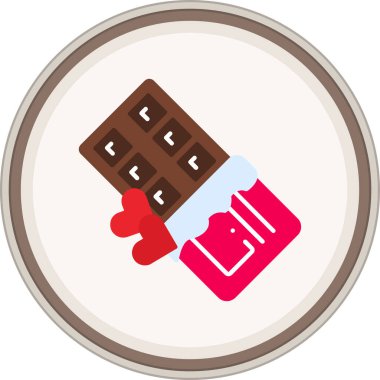 Çikolatalı Düz Çıkartma. Web Kullanımı için Vektör İllüstrasyonu