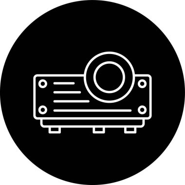 Projektör Hattı ters çevrilmiş daire. Web Kullanımı için Vektör İllüstrasyonu