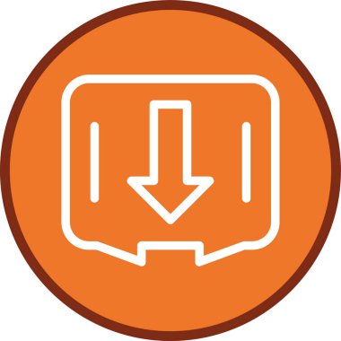 Mesaj Arrow Down Satır çok daireli. Web Kullanımı için Vektör İllüstrasyonu