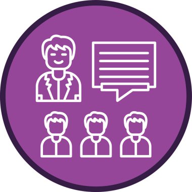 Konuşma baloncuğu satırı olan ve simgeyi dolduran insanlar