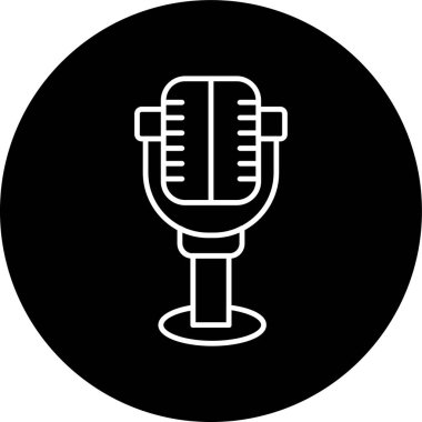 Mikrofon. Web simgesi basit illüstrasyon