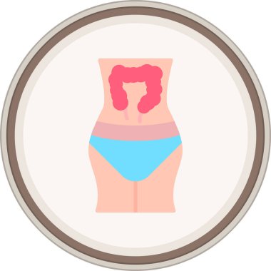 Büyük bir çemberle bikinili bir kadın vücudu tasviri