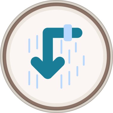 Yağmurlu gün simgesi yumuşak mavi renkte izole edilmiş modaya uygun düz stil