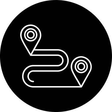 Bir yol simgesinin vektör illüstrasyonu