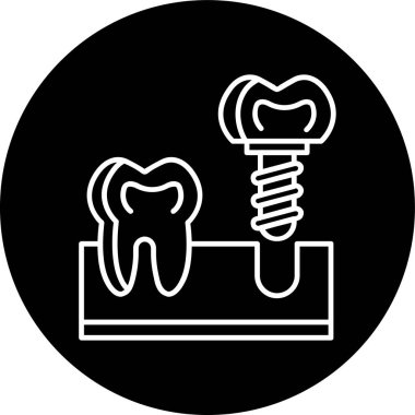 Diş ve diş simgesinin vektör çizimi. Web için diş ve klinik hisse senedi koleksiyonu.