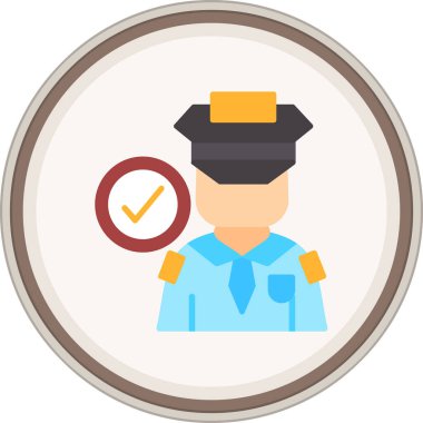 polis düz simgesi, vektör illüstrasyonu