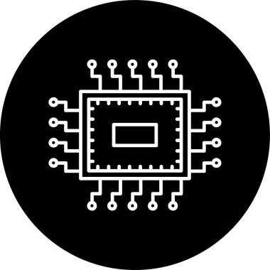 çip simgesi, vektör illüstrasyonu