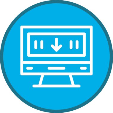 Monitör. Web simgesi basit illüstrasyon