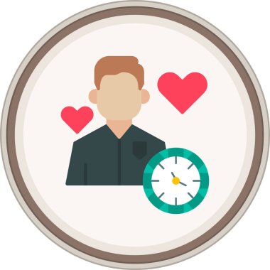 Ömür boyu Düz Çıkartma. Web Kullanımı için Vektör İllüstrasyonu