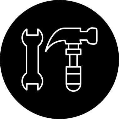 Çekiç Vektör Satırı Simge Tasarımı