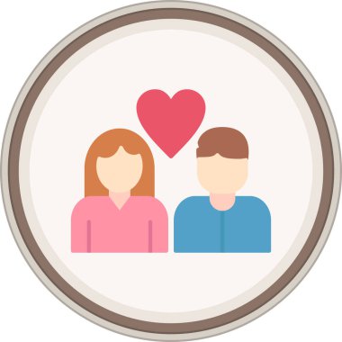 Bir çift. Web simgesi basit illüstrasyon