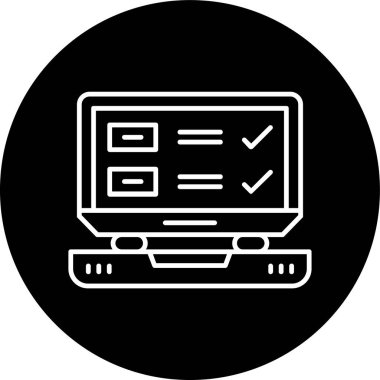 İşaretleme simgesi olan dizüstü bilgisayar, satır biçimi