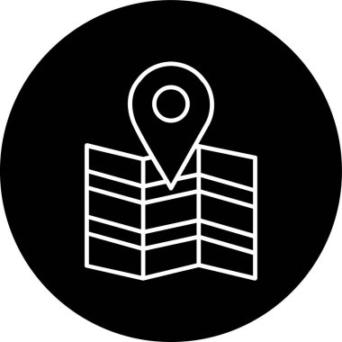 harita simgesi vektör illüstrasyonu